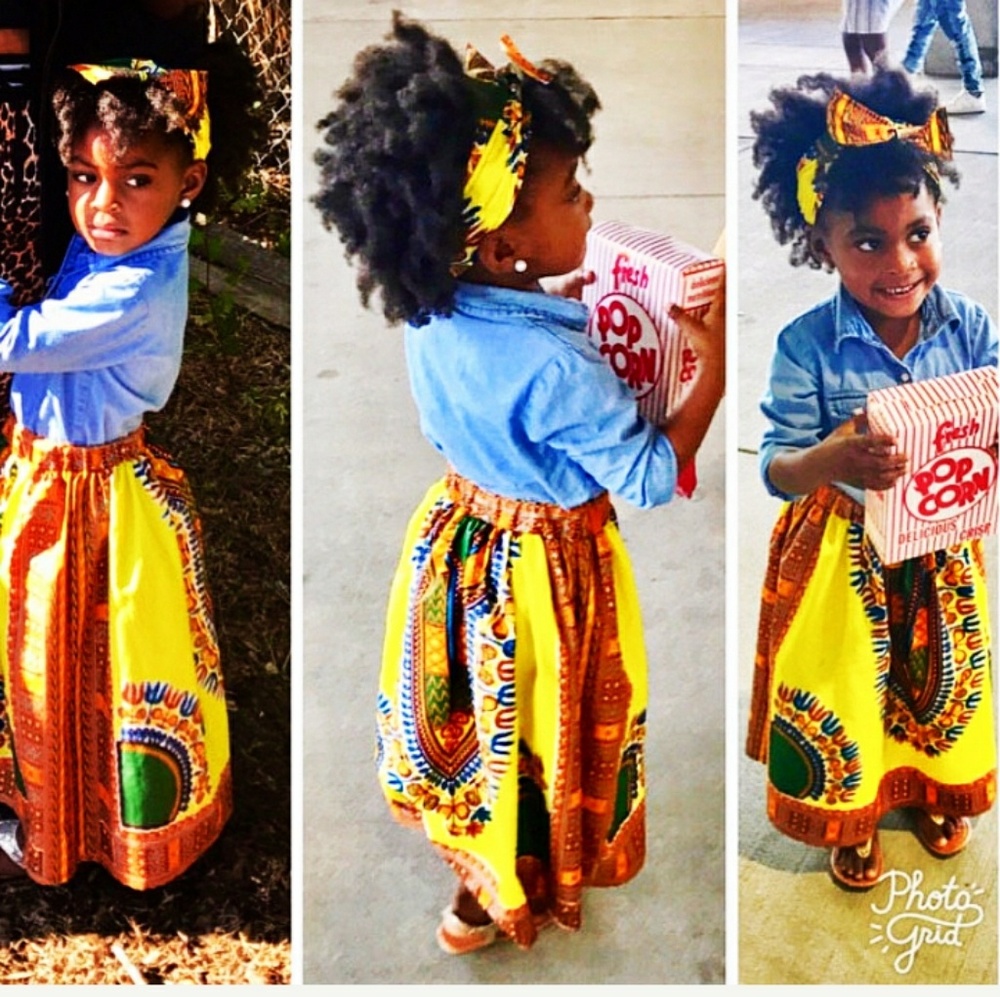 African print skirt for your princess & Head Band